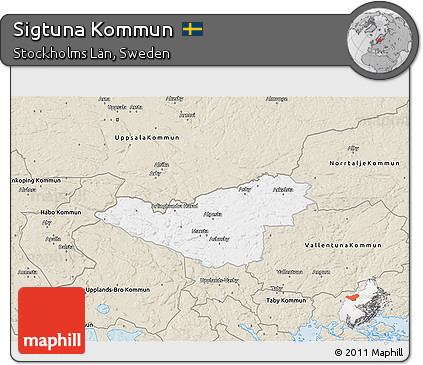 Classic Style 3D Map of Sigtuna Kommun