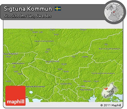 Physical 3D Map of Sigtuna Kommun