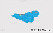 Political 3D Map of Sigtuna Kommun, cropped outside