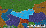 Political 3D Map of Sigtuna Kommun, darken