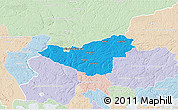 Political 3D Map of Sigtuna Kommun, lighten