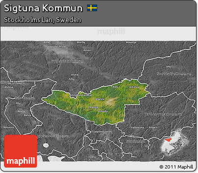 Satellite 3D Map of Sigtuna Kommun, desaturated
