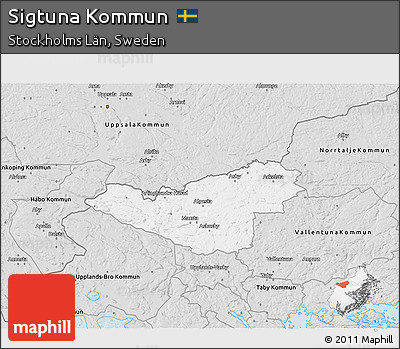 Silver Style 3D Map of Sigtuna Kommun