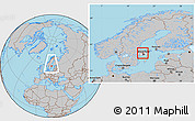 Gray Location Map of Sigtuna Kommun, highlighted parent region, within the entire country