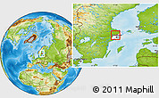 Physical Location Map of Sigtuna Kommun, highlighted parent region