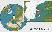 Satellite Location Map of Sigtuna Kommun, highlighted country, highlighted parent region