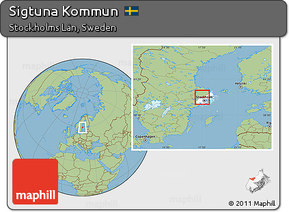 Savanna Style Location Map of Sigtuna Kommun, highlighted parent region