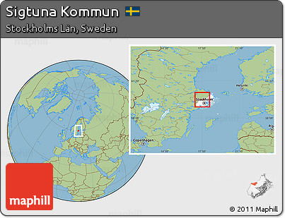Savanna Style Location Map of Sigtuna Kommun, highlighted parent region