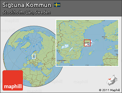 Savanna Style Location Map of Sigtuna Kommun, highlighted parent region