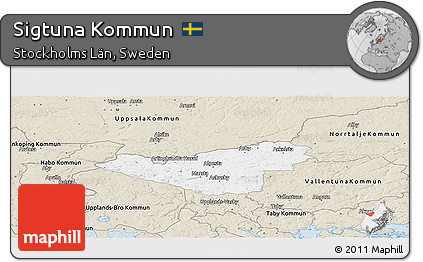 Classic Style Panoramic Map of Sigtuna Kommun