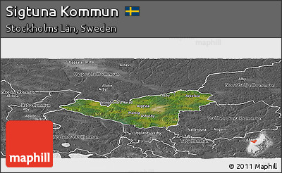 Satellite Panoramic Map of Sigtuna Kommun, desaturated