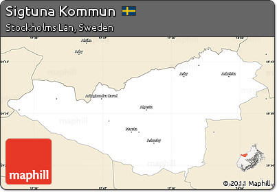 Classic Style Simple Map of Sigtuna Kommun