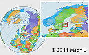 Political Location Map of Solna Kommun, within the entire country