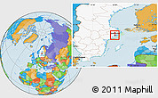 Political Location Map of Solna Kommun, highlighted country