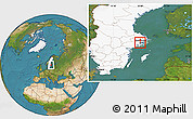 Satellite Location Map of Solna Kommun, highlighted country