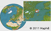 Satellite Location Map of Solna Kommun, highlighted parent region
