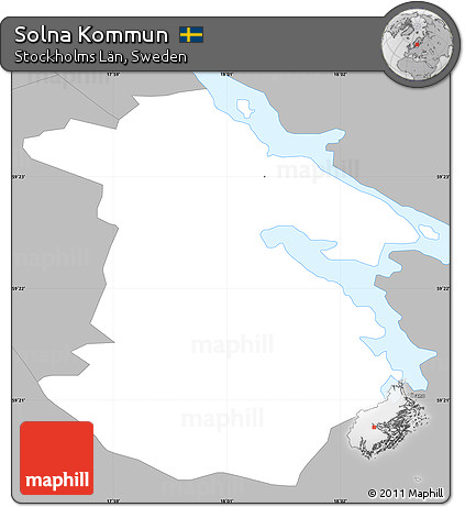 Gray Simple Map of Solna Kommun