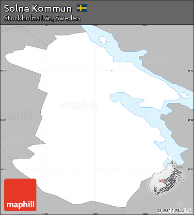 Gray Simple Map of Solna Kommun
