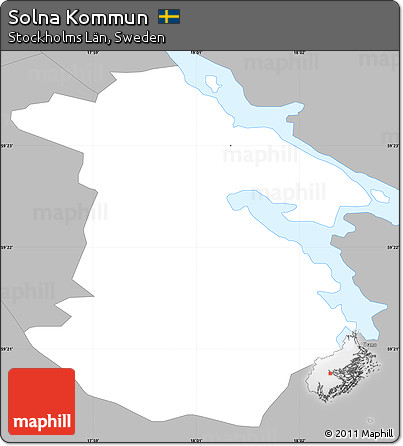 Gray Simple Map of Solna Kommun