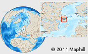 Shaded Relief Location Map of Stockholm Kommun