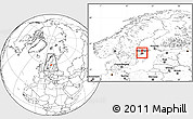 Blank Location Map of Täby Kommun, within the entire country