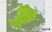 Physical 3D Map of Uppsala Län, semi-desaturated