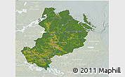 Satellite 3D Map of Uppsala Län, lighten