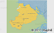 Savanna Style 3D Map of Uppsala Län, single color outside