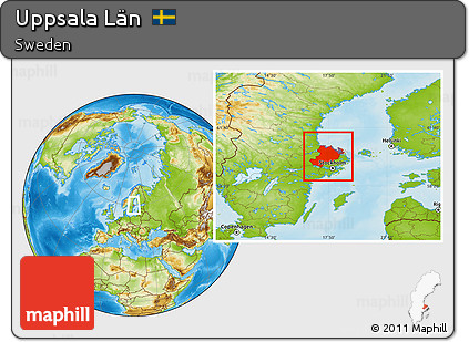 Physical Location Map of Uppsala Län
