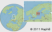Savanna Style Location Map of Uppsala Län, within the entire country