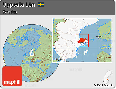 Savanna Style Location Map of Uppsala Län, highlighted country