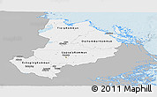 Gray Panoramic Map of Uppsala Län, single color outside