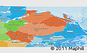 Political Shades Panoramic Map of Uppsala Län