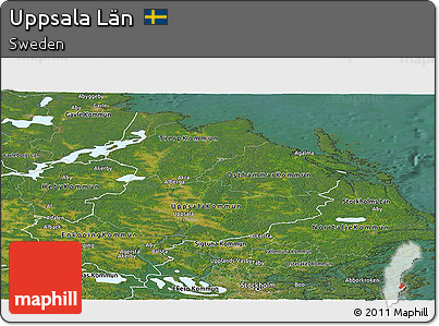 Satellite Panoramic Map of Uppsala Län