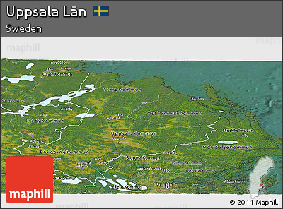 Satellite Panoramic Map of Uppsala Län