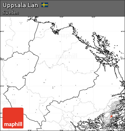 Blank Simple Map of Uppsala Län, no labels