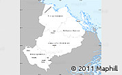 Gray Simple Map of Uppsala Län, single color outside