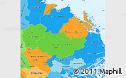 Political Simple Map of Uppsala Län, political shades outside