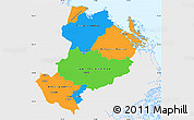 Political Simple Map of Uppsala Län, single color outside