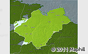 Physical 3D Map of Tierp Kommun, darken