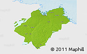 Physical 3D Map of Tierp Kommun, single color outside