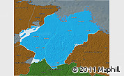 Political 3D Map of Tierp Kommun, darken