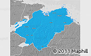 Political 3D Map of Tierp Kommun, desaturated