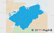 Political 3D Map of Tierp Kommun, lighten