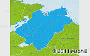 Political 3D Map of Tierp Kommun, physical outside