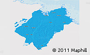 Political 3D Map of Tierp Kommun, single color outside