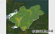 Satellite 3D Map of Tierp Kommun, darken