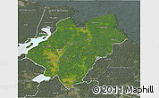 Satellite 3D Map of Tierp Kommun, semi-desaturated