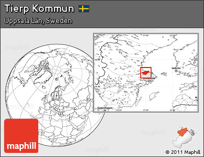 Blank Location Map of Tierp Kommun, highlighted parent region