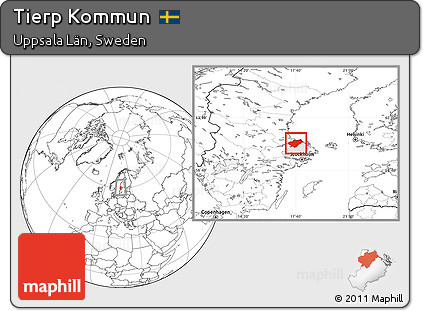 Blank Location Map of Tierp Kommun, highlighted parent region